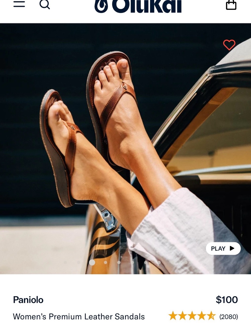 OluKai Paniolo Brown Leather Women's Sandals